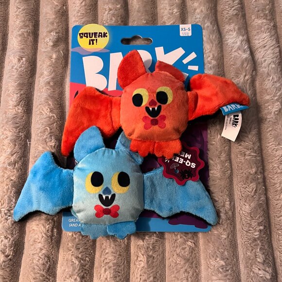 BARK HALLOWEEN BATS SQUEAKY DOG TOYS-XS-S-NWT! - Picture 1 of 1